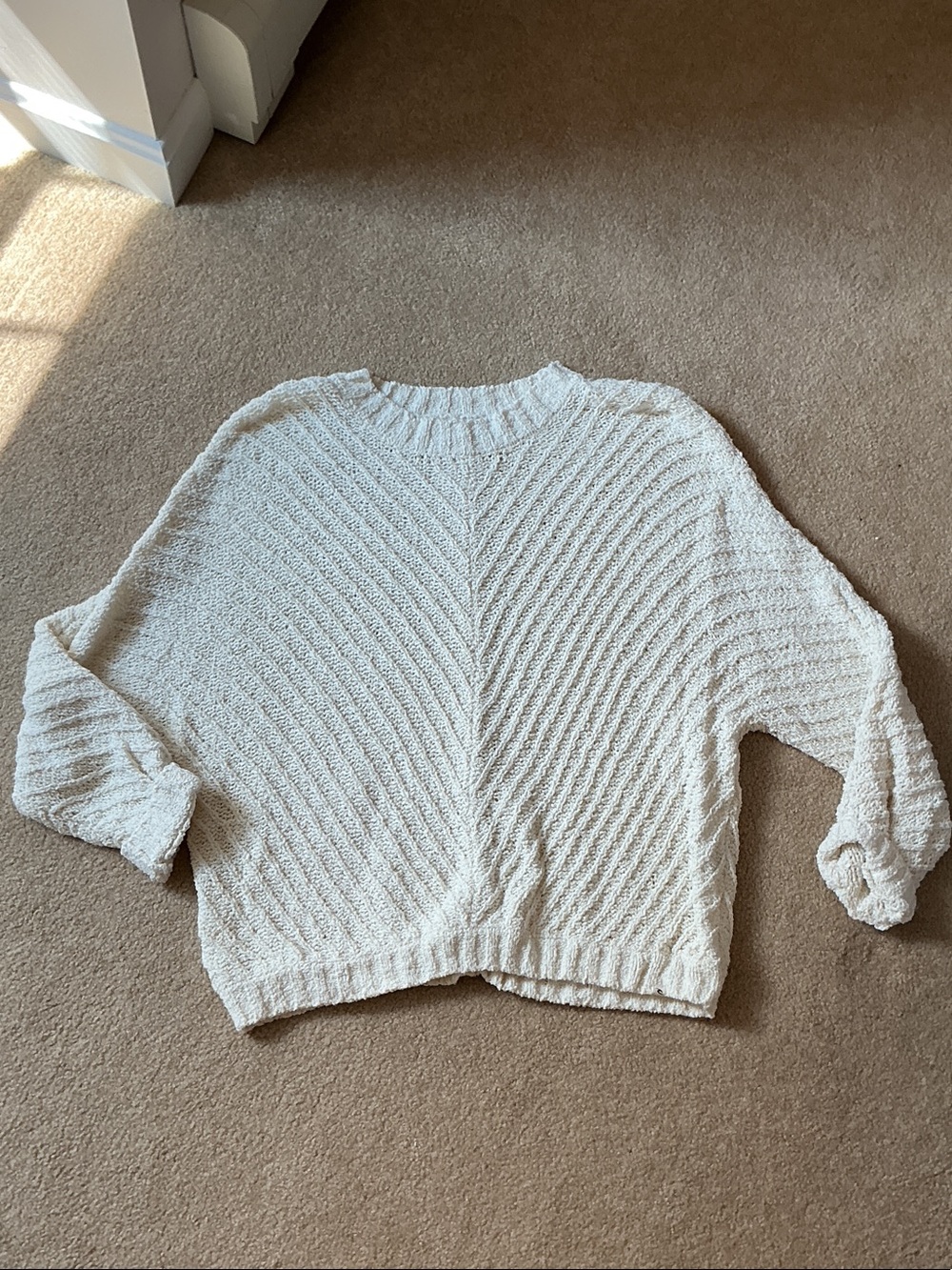 Rip Curl Ivory Textured Crewneck Sweater